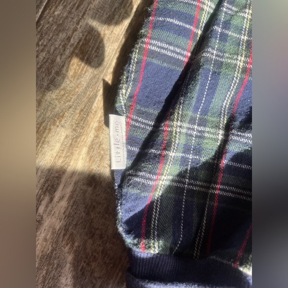 Vintage 90s Baby Navy plaid flannel one piece bodysuit w/ collar by Little Me - Picture 11 of 11